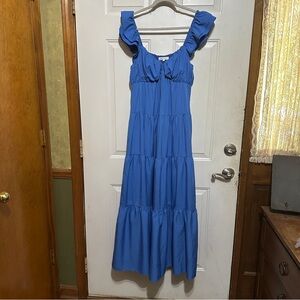 Free the Roses Blue Maxi Dress
